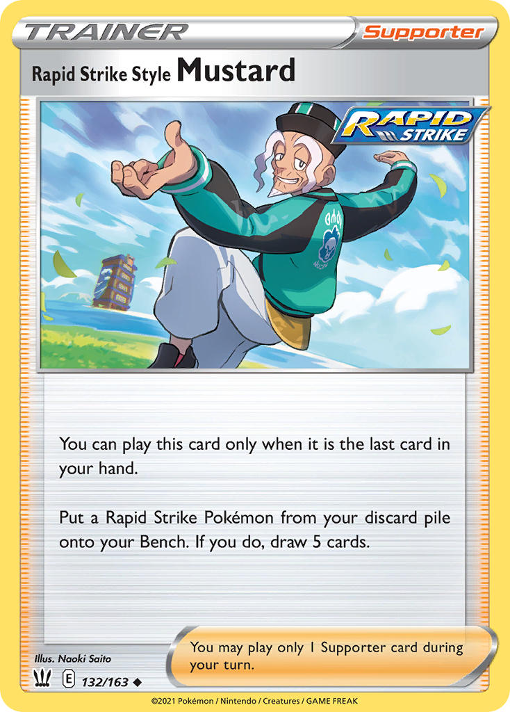 (132/163) Pokemon TCG Battle Styles Single: Rapid Strike Style Mustard Reverse Holo Uncommon