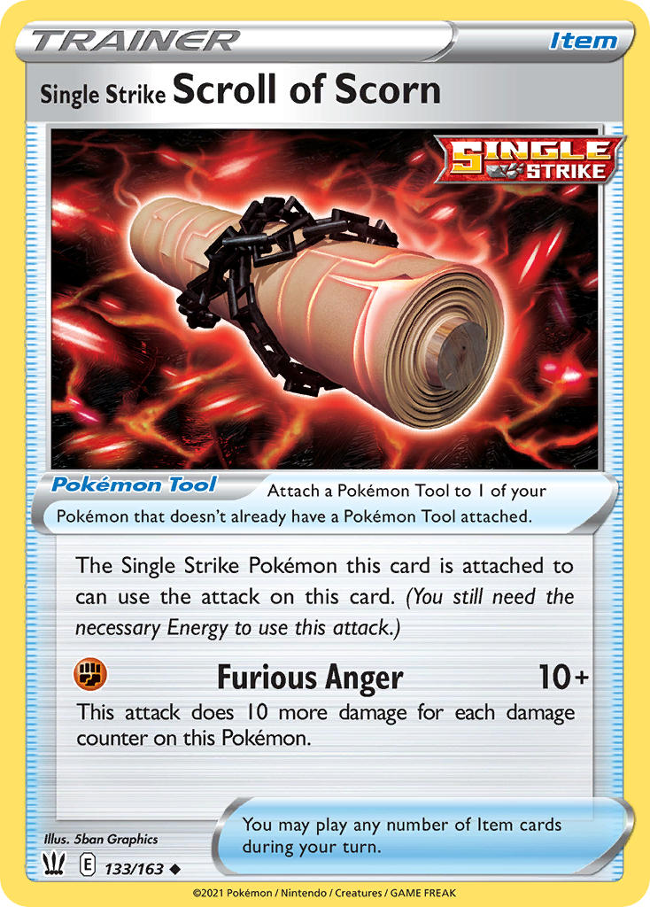 (133/163) Pokemon TCG Battle Styles Single: Single Strike Scroll of Scorn Reverse Holo Uncommon
