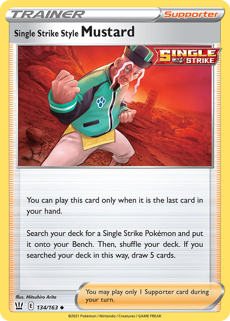 (134/163) Pokemon TCG Battle Styles Single: Single Strike Style Mustard Reverse Holo Uncommon
