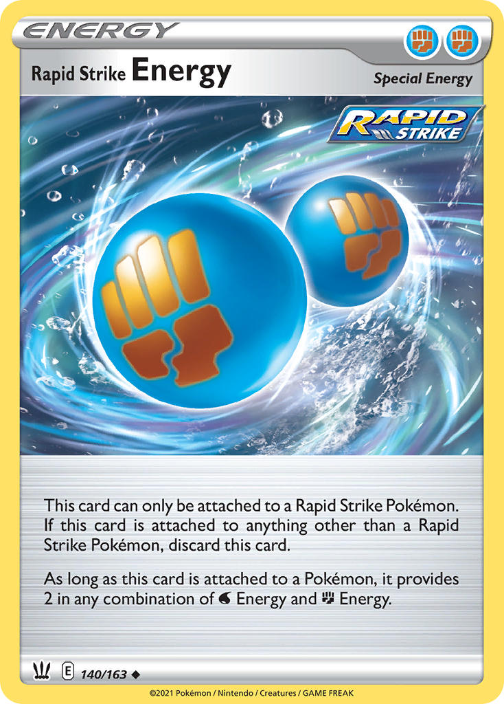 (140/163) Pokemon TCG Battle Styles Single: Rapid Strike Energy Uncommon