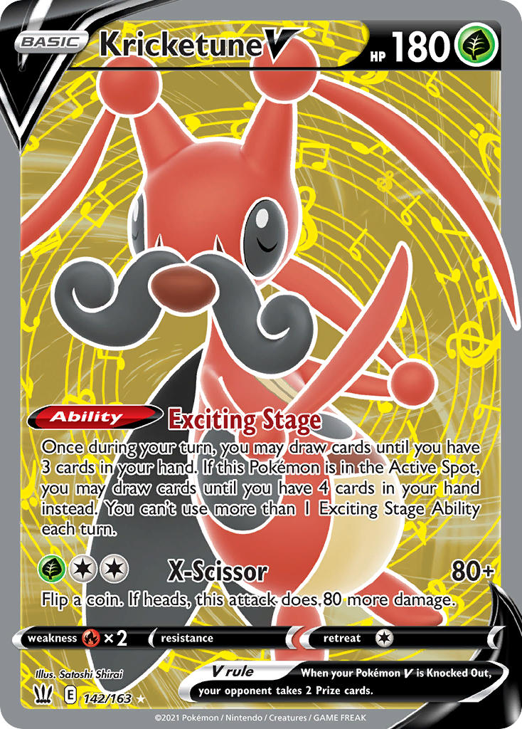 (142/163) Pokemon TCG Battle Styles Single: Kricketune V Ultra Rare