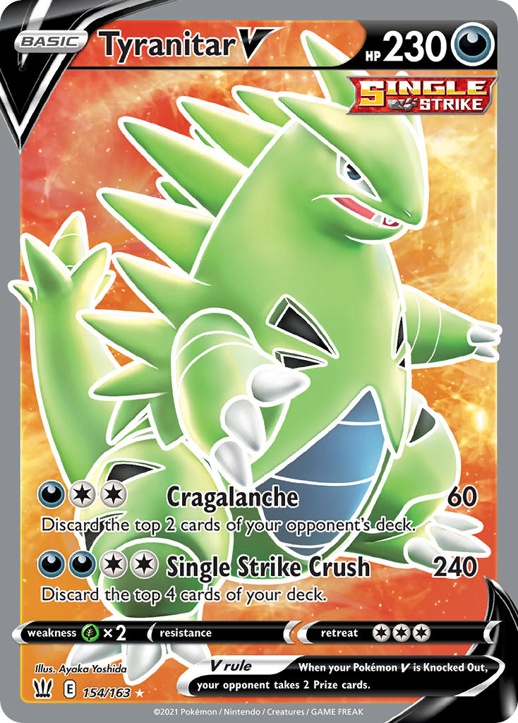 (154/163) Pokemon TCG Battle Styles Single: Tyranitar V Ultra Rare