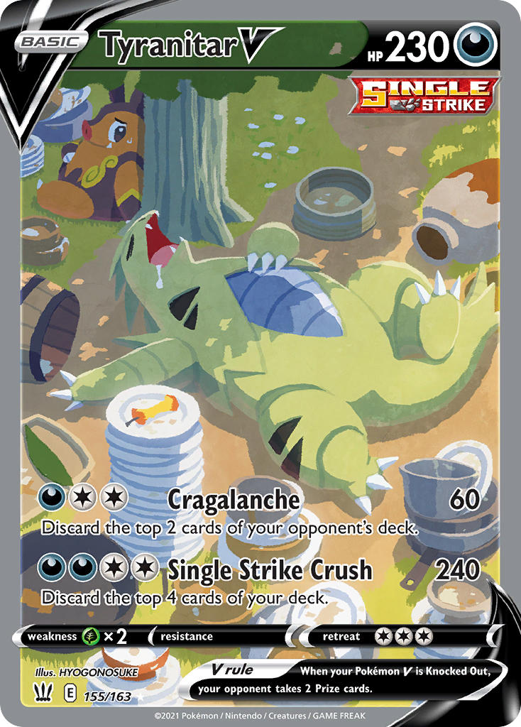 (155/163) Pokemon TCG Battle Styles Single: Tyranitar V Ultra Rare