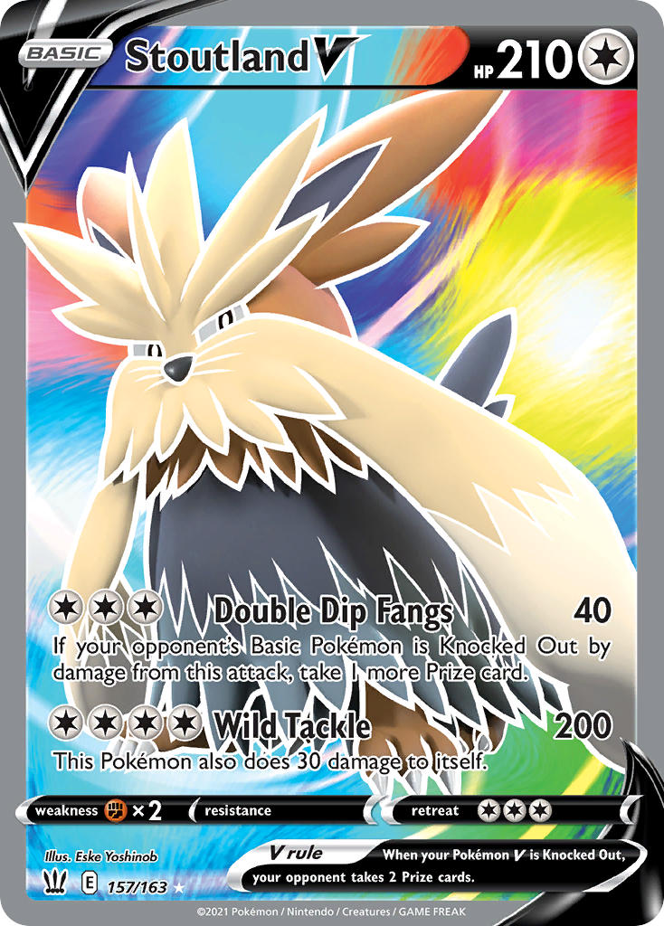(157/163) Pokemon TCG Battle Styles Single: Stoutland V Ultra Rare