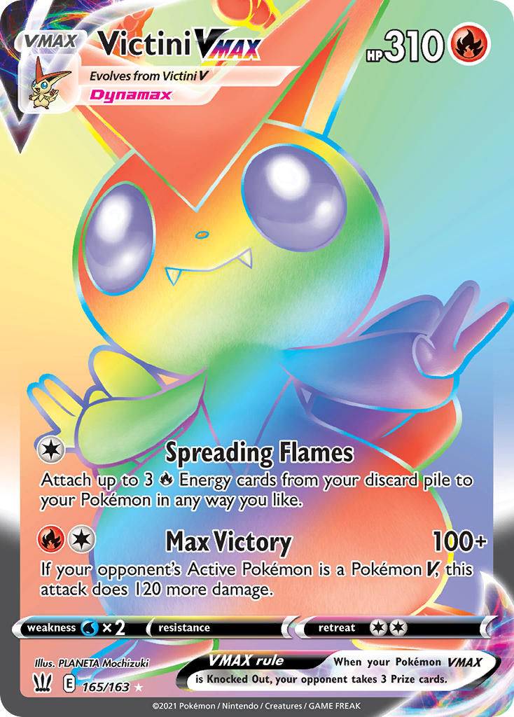 (165/163) Pokemon TCG Battle Styles Single: Victini VMAX Secret Rare