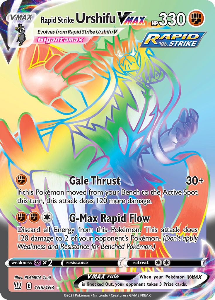 (169/163) Pokemon TCG Battle Styles Single: Rapid Strike Urshifu VMAX Secret Rare