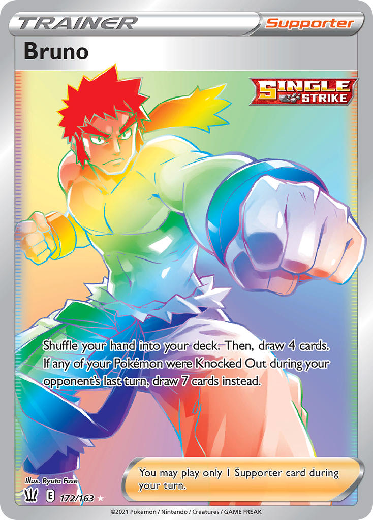 (172/163) Pokemon TCG Battle Styles Single: Bruno Secret Rare