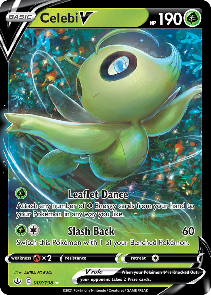 (007/198) Pokemon TCG Chilling Reign Single: Celebi V Ultra Rare