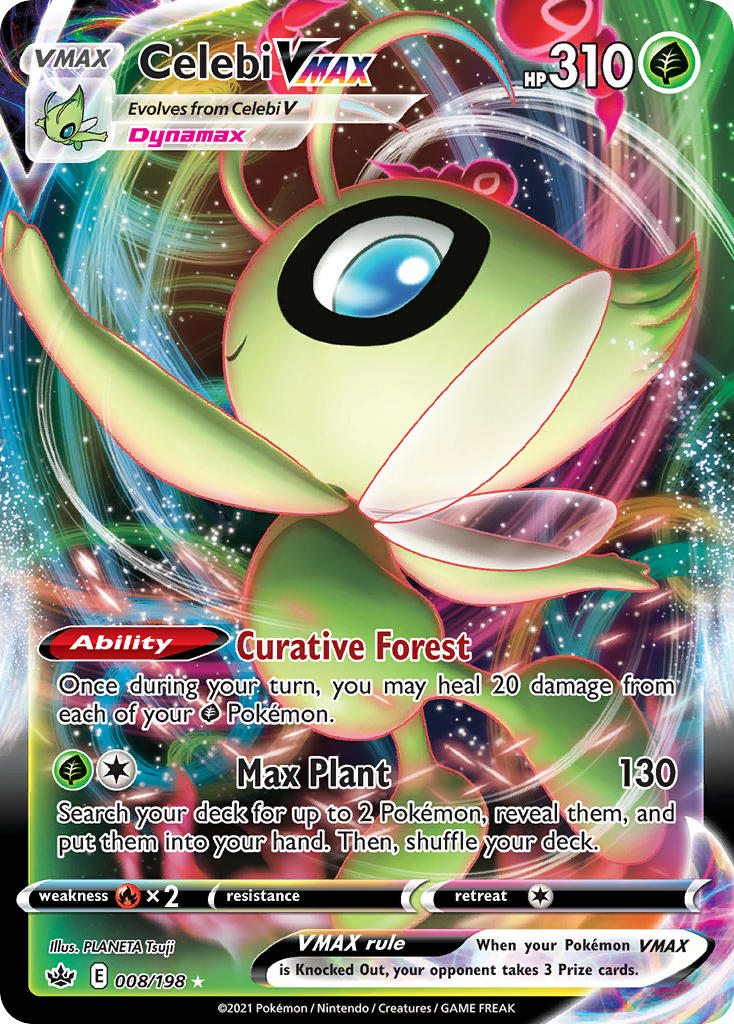 (008/198) Pokemon TCG Chilling Reign Single: Celebi VMAX Ultra Rare