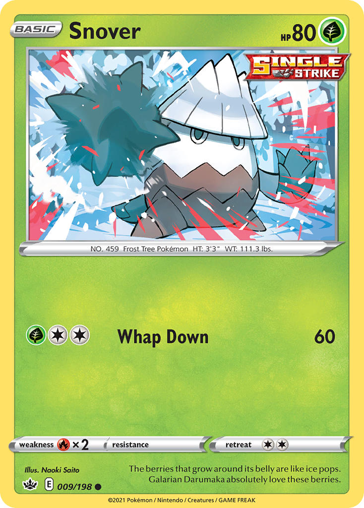 (009/198) Pokemon TCG Chilling Reign Single: Snover Common