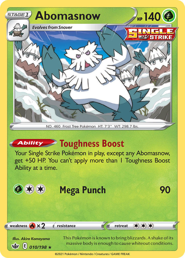 (010/198) Pokemon TCG Chilling Reign Single: Abomasnow Rare