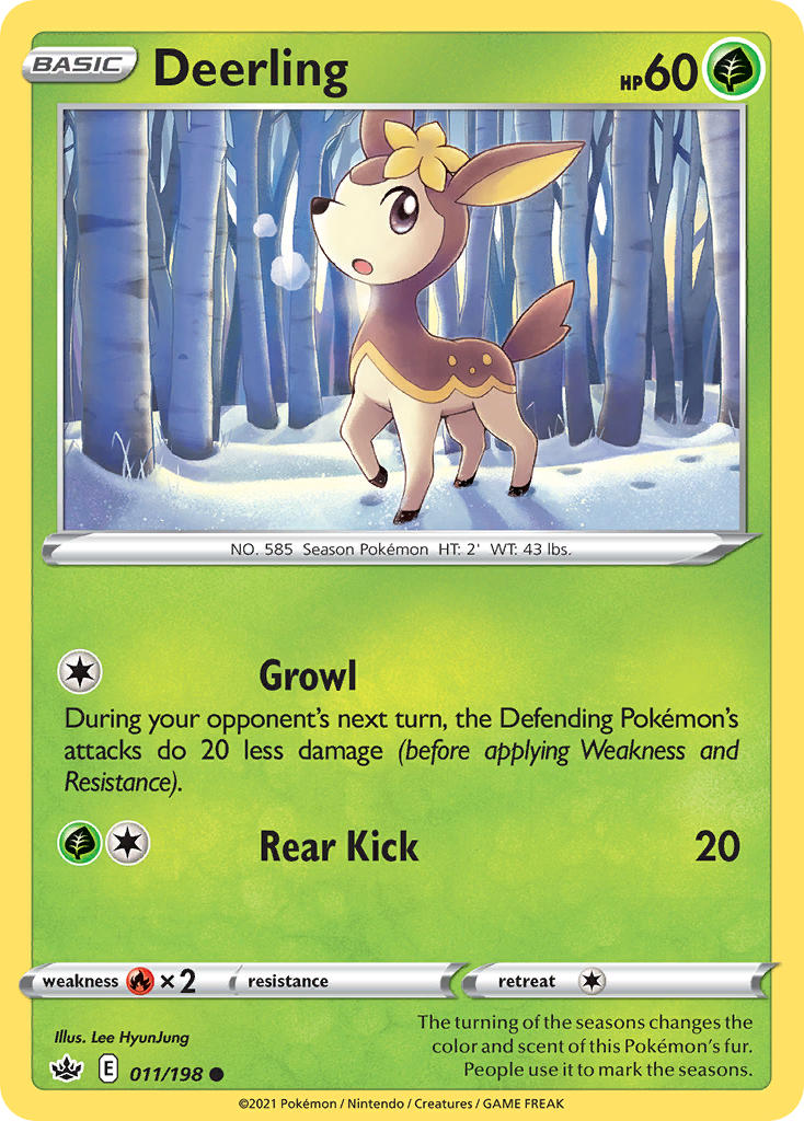 (011/198) Pokemon TCG Chilling Reign Single: Deerling Common