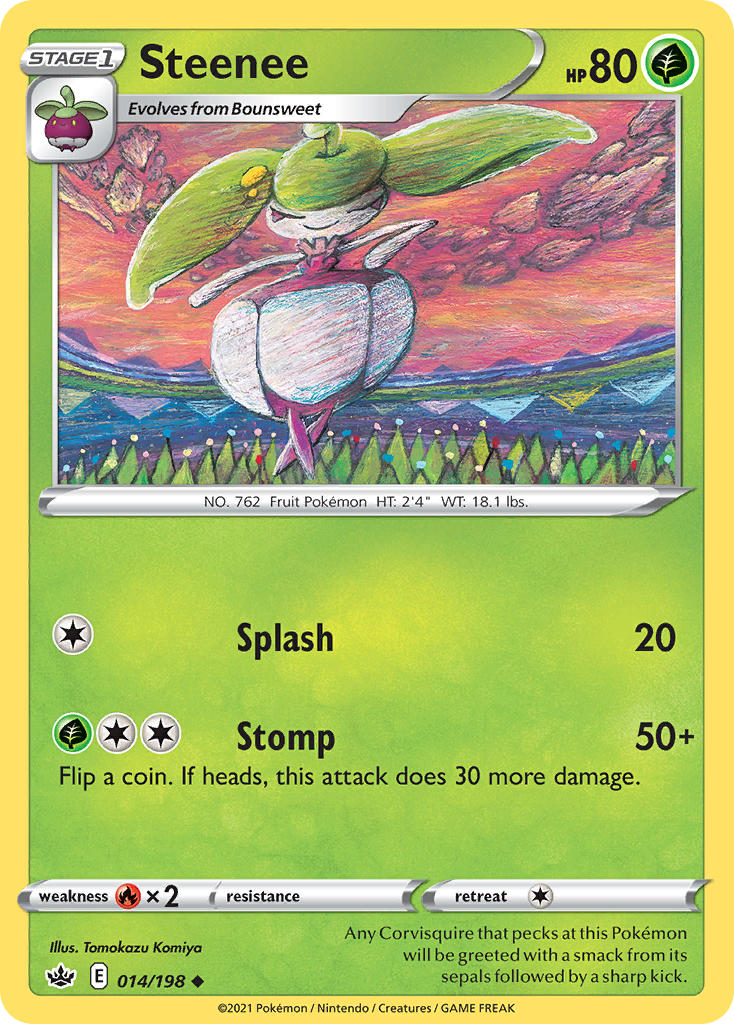 (014/198) Pokemon TCG Chilling Reign Single: Steenee Uncommon