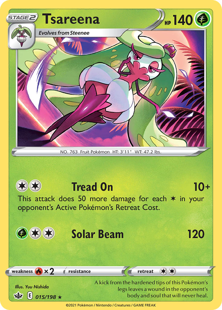 (015/198) Pokemon TCG Chilling Reign Single: Tsareena Rare