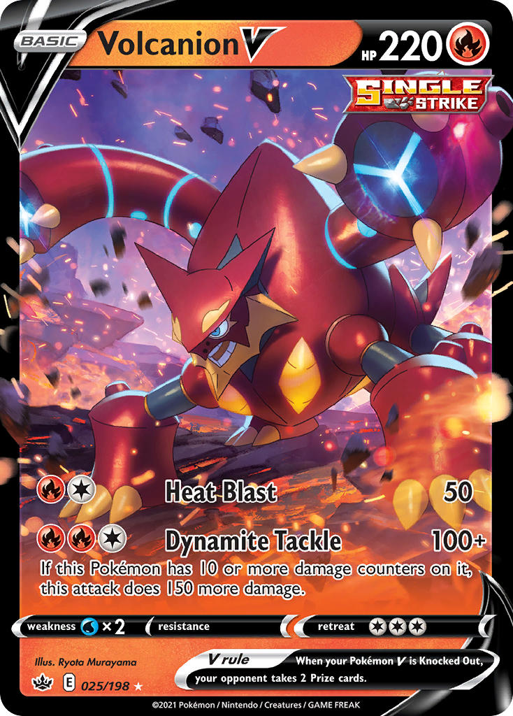 (025/198) Pokemon TCG Chilling Reign Single: Volcanion V Ultra Rare