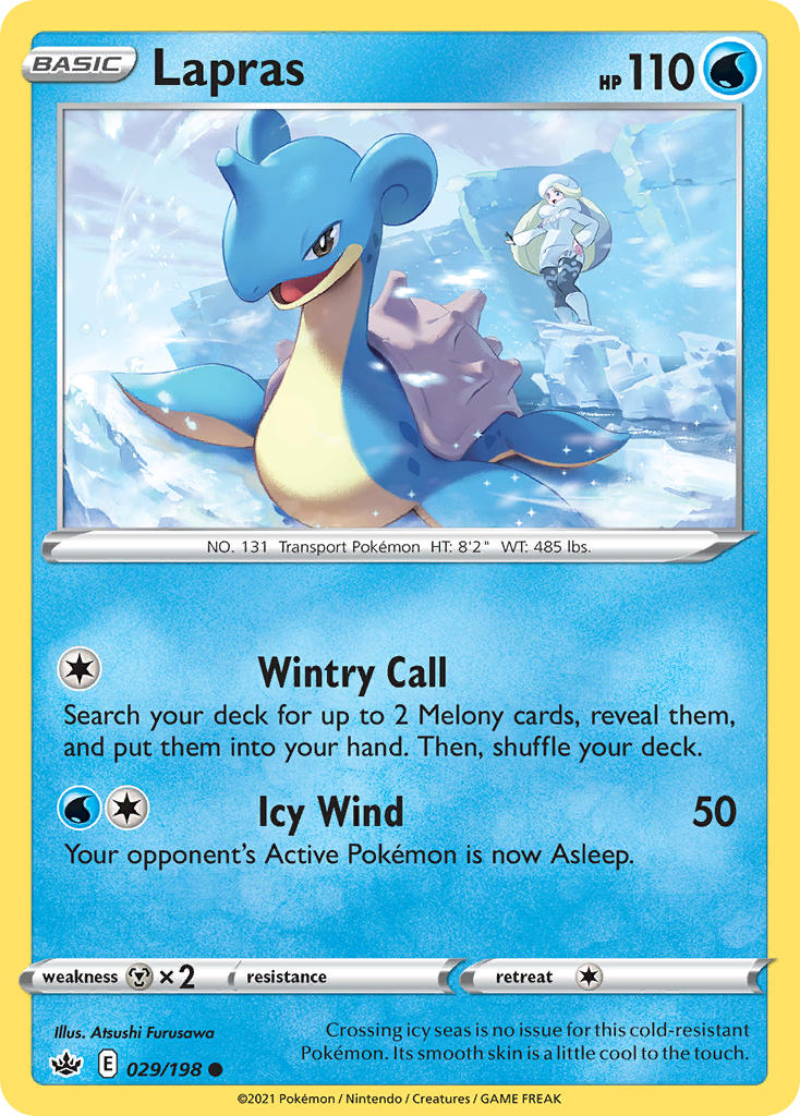 (029/198) Pokemon TCG Chilling Reign Single: Lapras Common