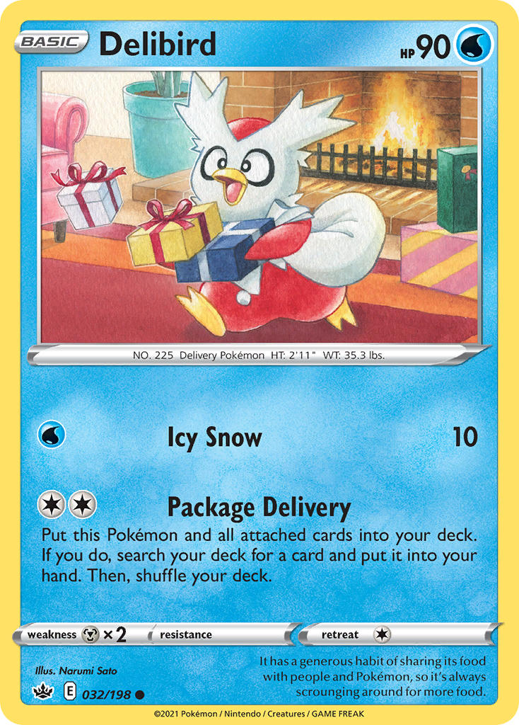 (032/198) Pokemon TCG Chilling Reign Single: Delibird Promo