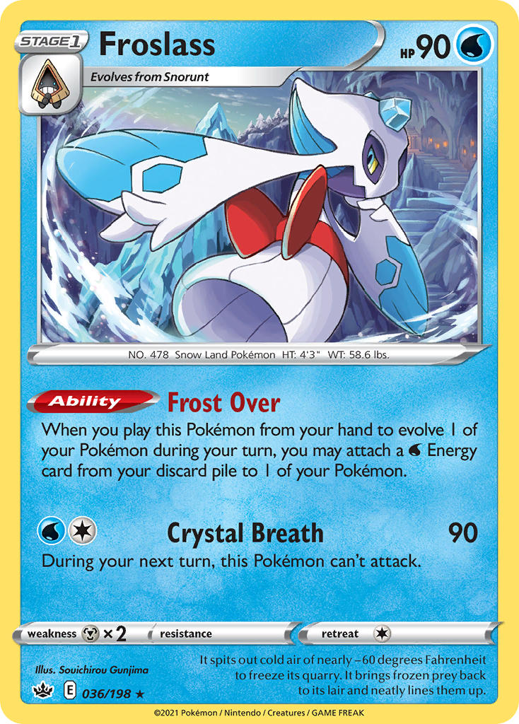 (036/198) Pokemon TCG Chilling Reign Single: Froslass Holo Rare
