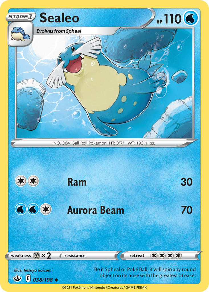 (038/198) Pokemon TCG Chilling Reign Single: Sealeo Uncommon