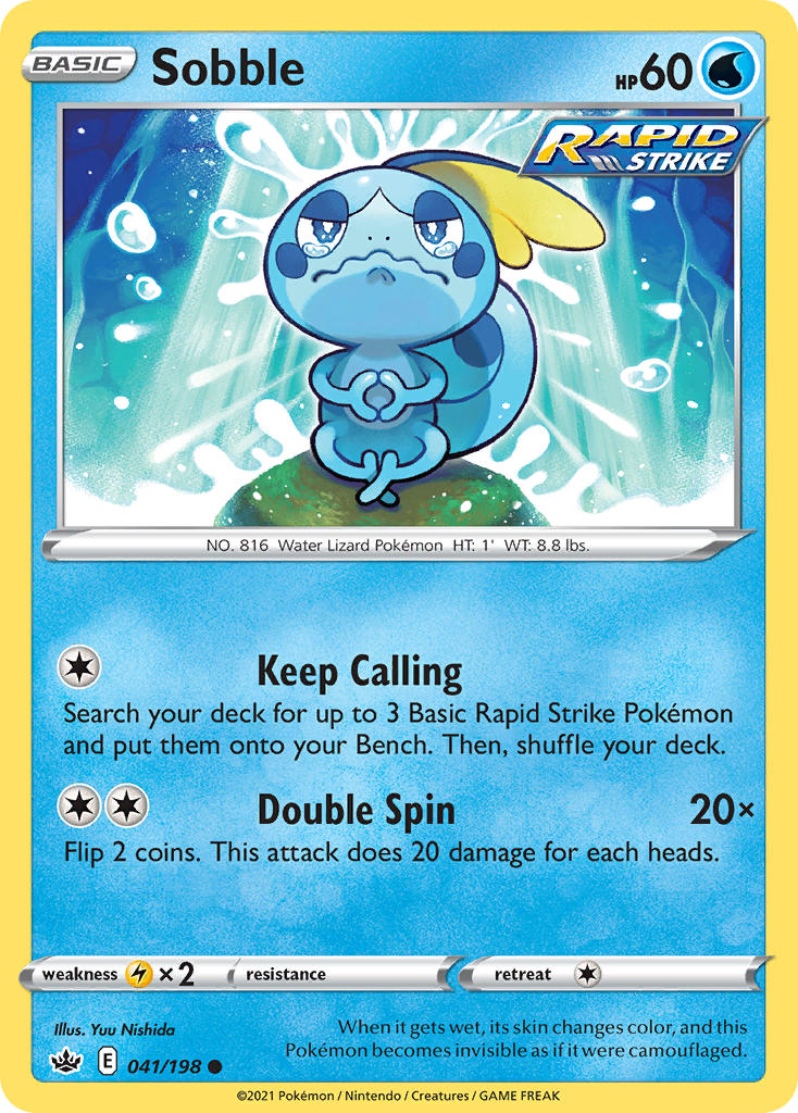 (041/198) Pokemon TCG Chilling Reign Single: Sobble Common