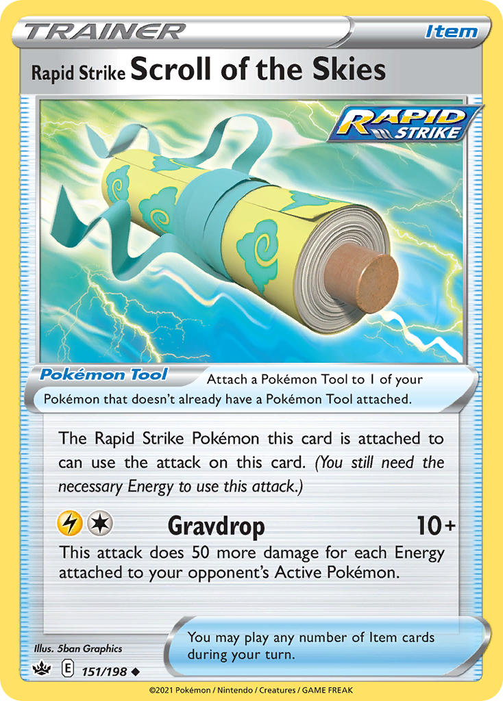 (151/198) Pokemon TCG Chilling Reign Single: Rapid Strike Scroll of the Skies Uncommon