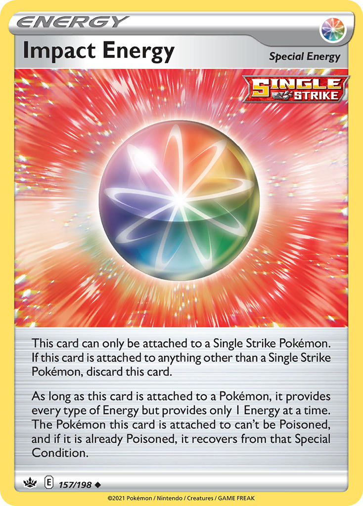 (157/198) Pokemon TCG Chilling Reign Single: Impact Energy Reverse Holo Uncommon