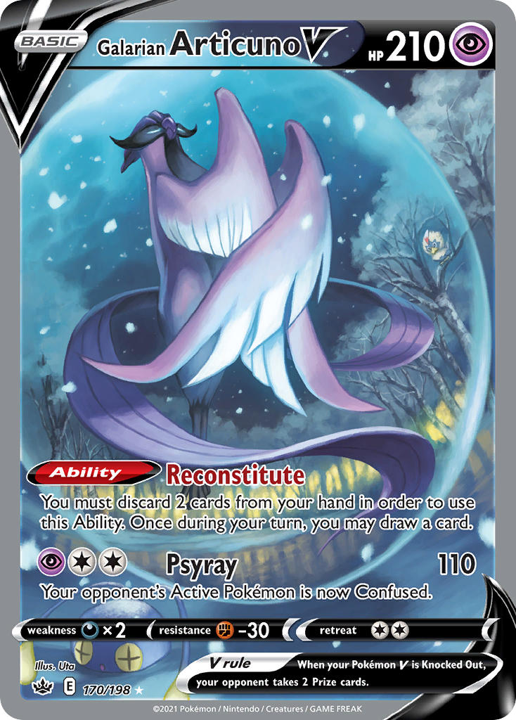 (170/198) Pokemon TCG Chilling Reign Single: Galarian Articuno V Ultra Rare