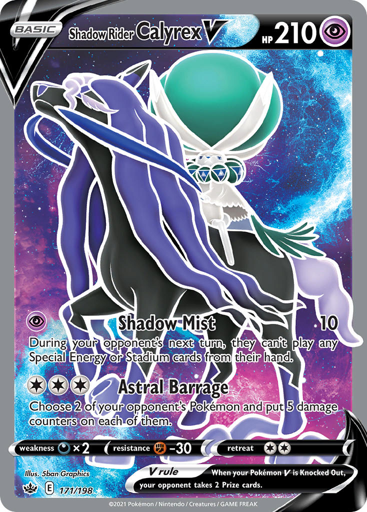 (171/198) Pokemon TCG Chilling Reign Single: Shadow Rider Calyrex V Ultra Rare