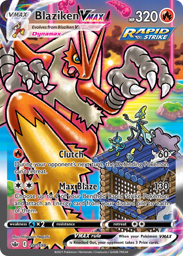 (201/198) Pokemon TCG Chilling Reign Single: Blaziken VMAX Secret Rare