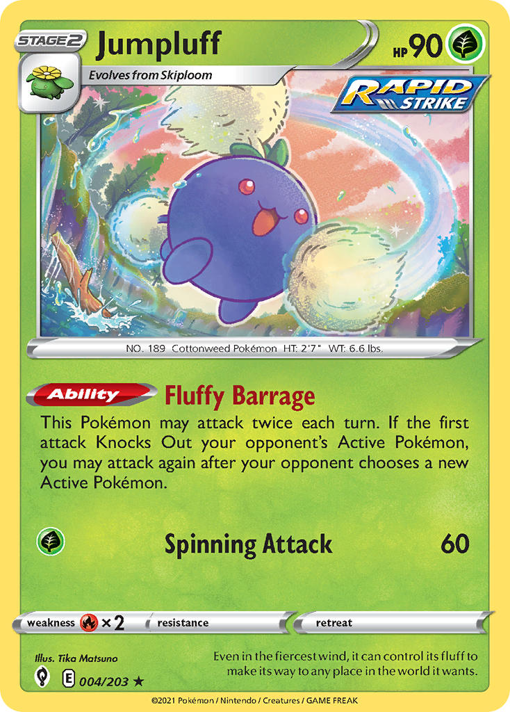 (004/203) Pokemon TCG Evolving Skies Single: Jumpluff Holo Rare