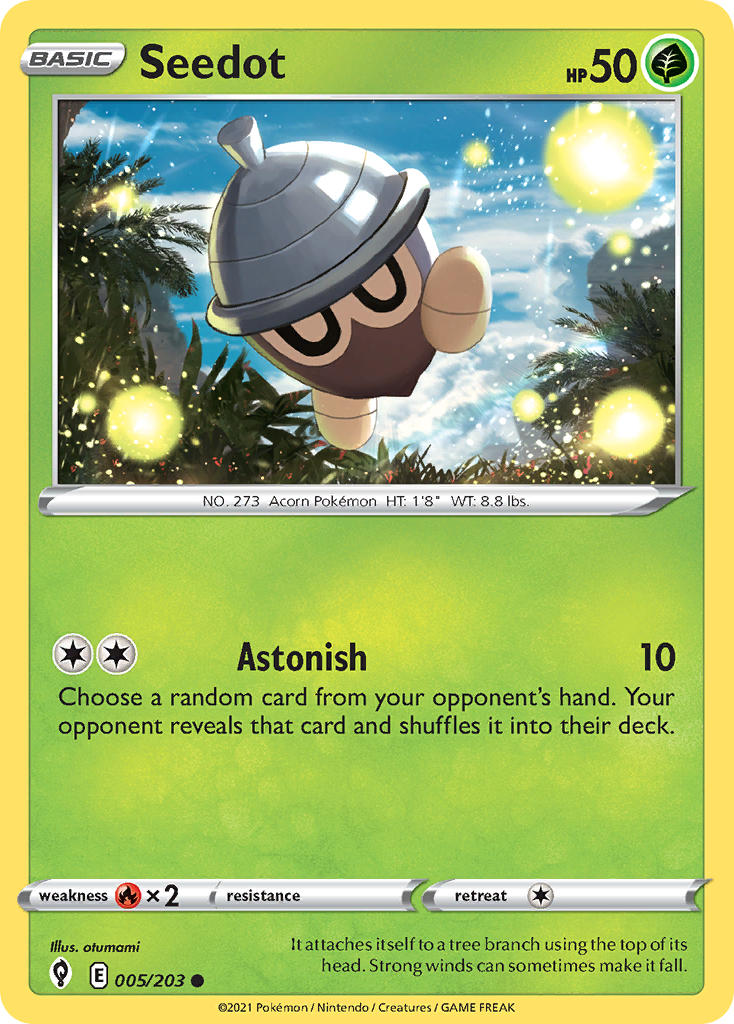 (005/203) Pokemon TCG Evolving Skies Single: Seedot Common