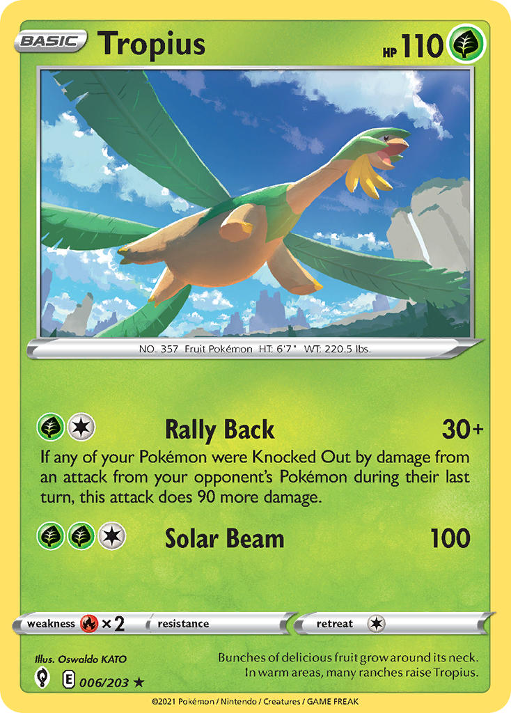 (006/203) Pokemon TCG Evolving Skies Single: Tropius Rare