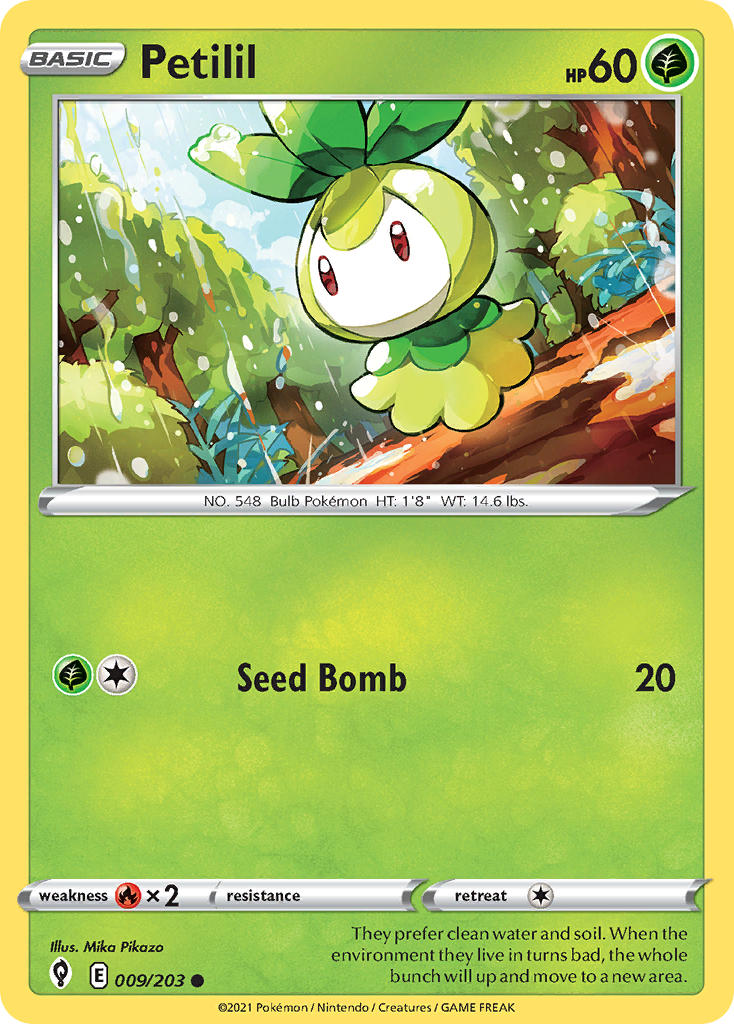 (009/203) Pokemon TCG Evolving Skies Single: Petilil Common