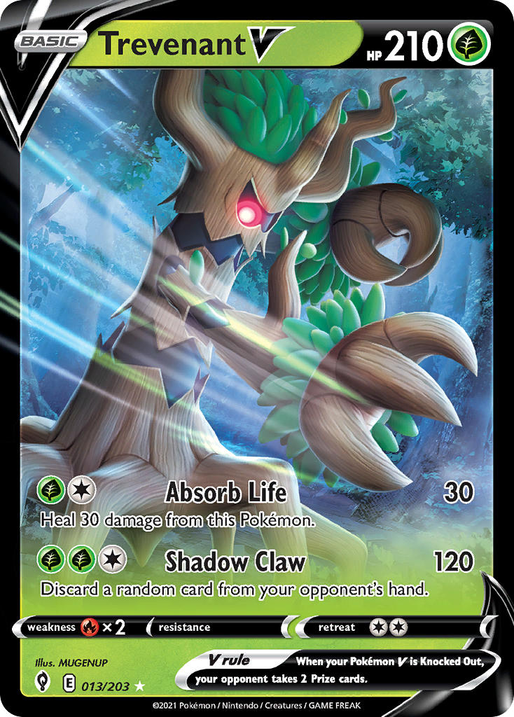 (013/203) Pokemon TCG Evolving Skies Single: Trevenant V Ultra Rare