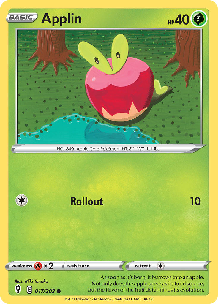 (017/203) Pokemon TCG Evolving Skies Single: Applin Common