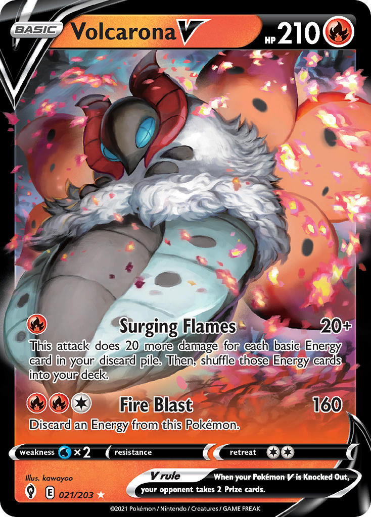 (021/203) Pokemon TCG Evolving Skies Single: Volcarona V Ultra Rare