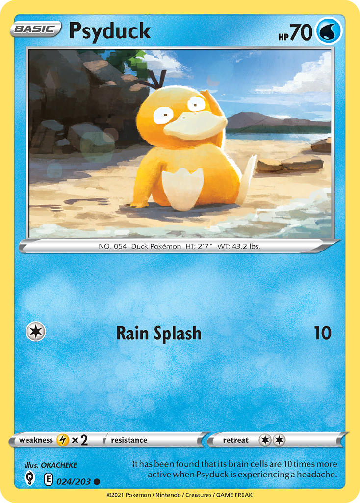 (024/203) Pokemon TCG Evolving Skies Single: Psyduck Common