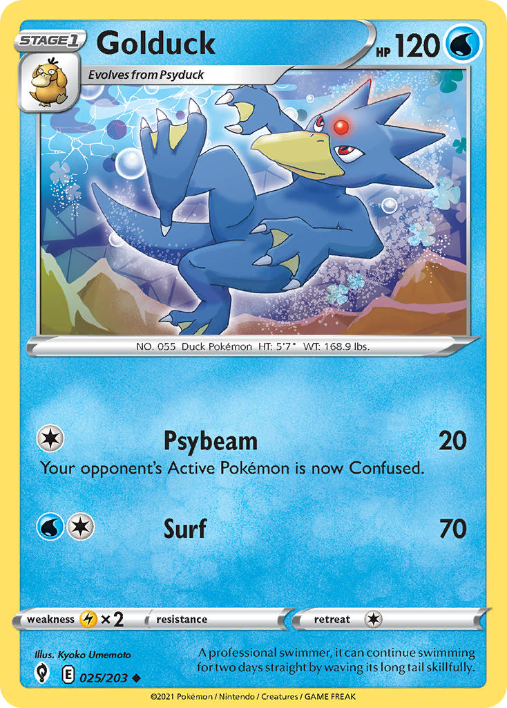 (025/203) Pokemon TCG Evolving Skies Single: Golduck Uncommon