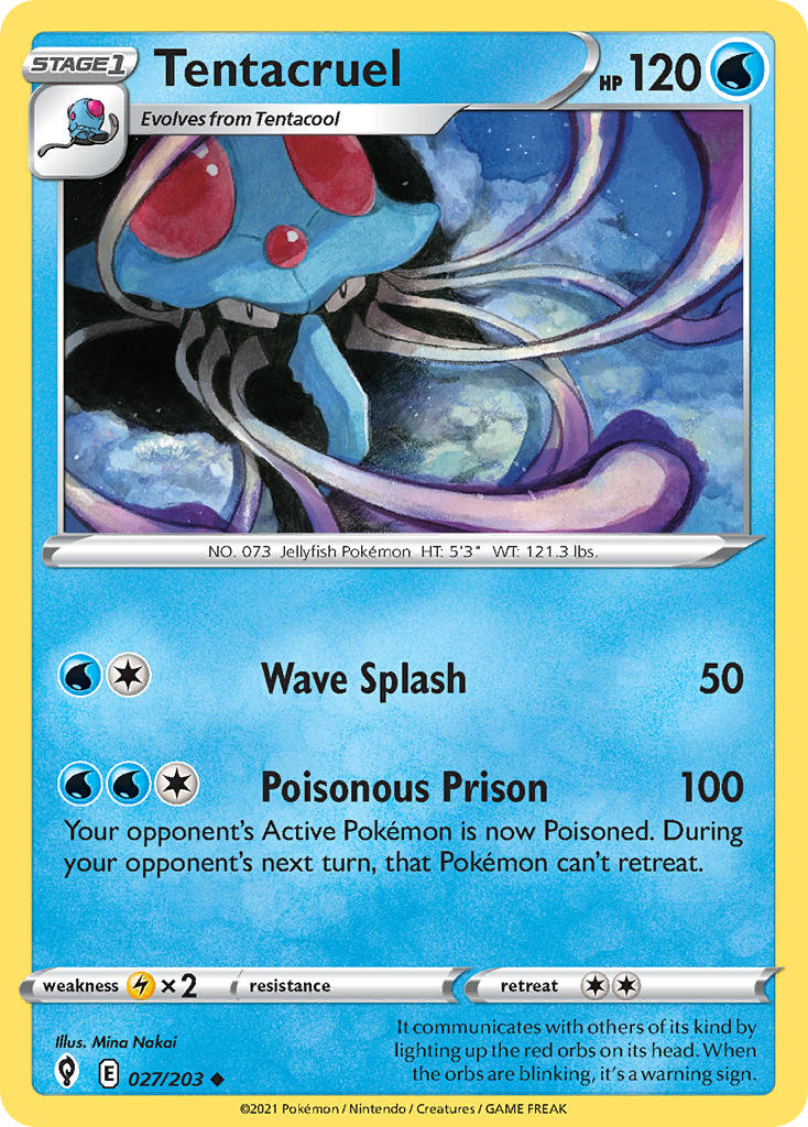 (027/203) Pokemon TCG Evolving Skies Single: Tentacruel Uncommon