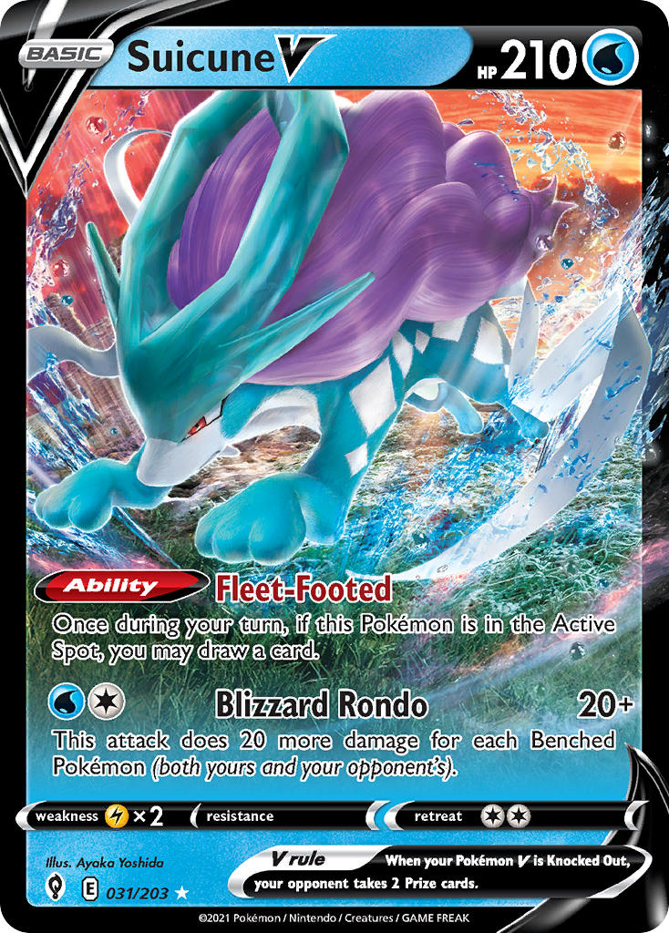 (031/203) Pokemon TCG Evolving Skies Single: Suicune V Ultra Rare