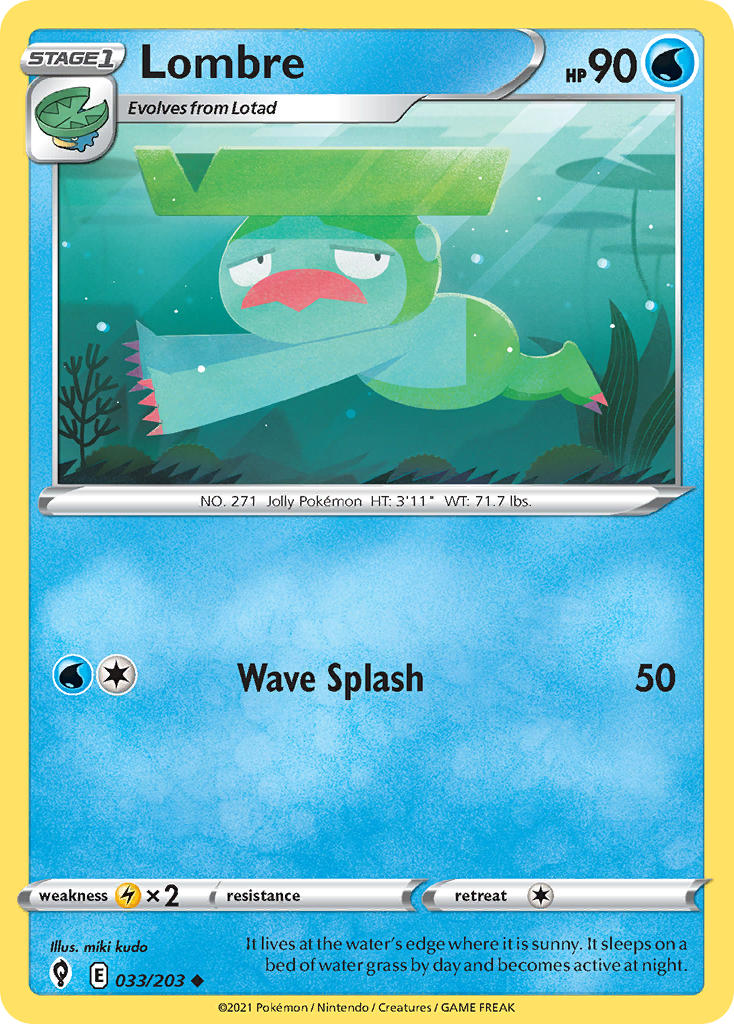 (033/203) Pokemon TCG Evolving Skies Single: Lombre Uncommon