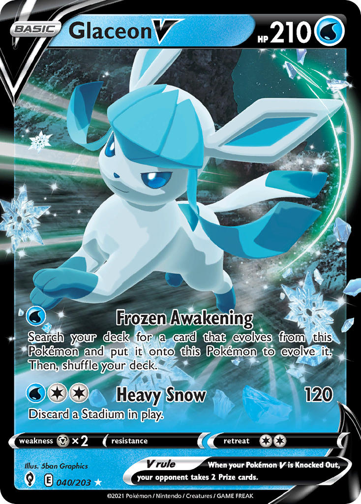 (040/203) Pokemon TCG Evolving Skies Single: Glaceon V Ultra Rare