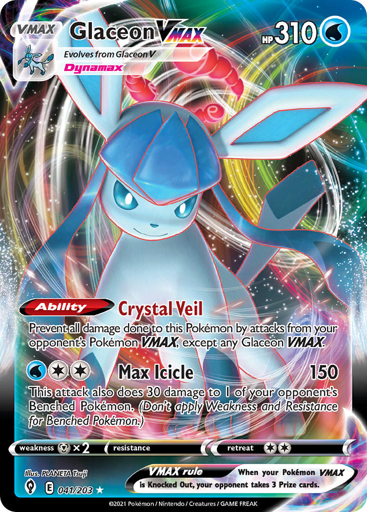(041/203) Pokemon TCG Evolving Skies Single: Glaceon VMAX Ultra Rare