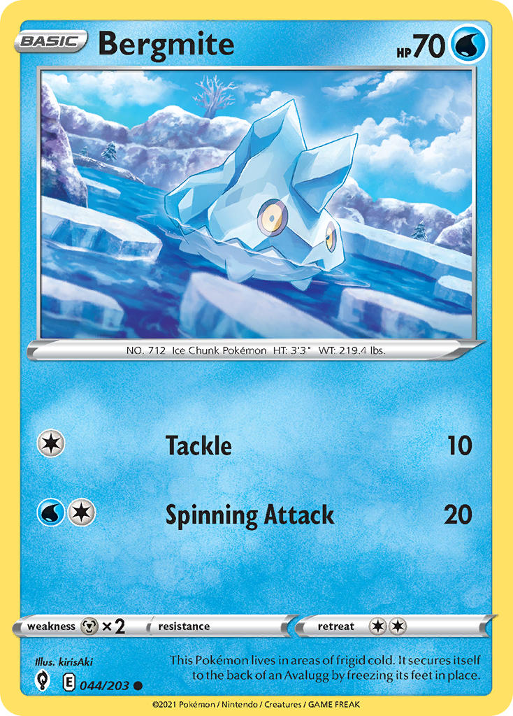 (044/203) Pokemon TCG Evolving Skies Single: Bergmite Common