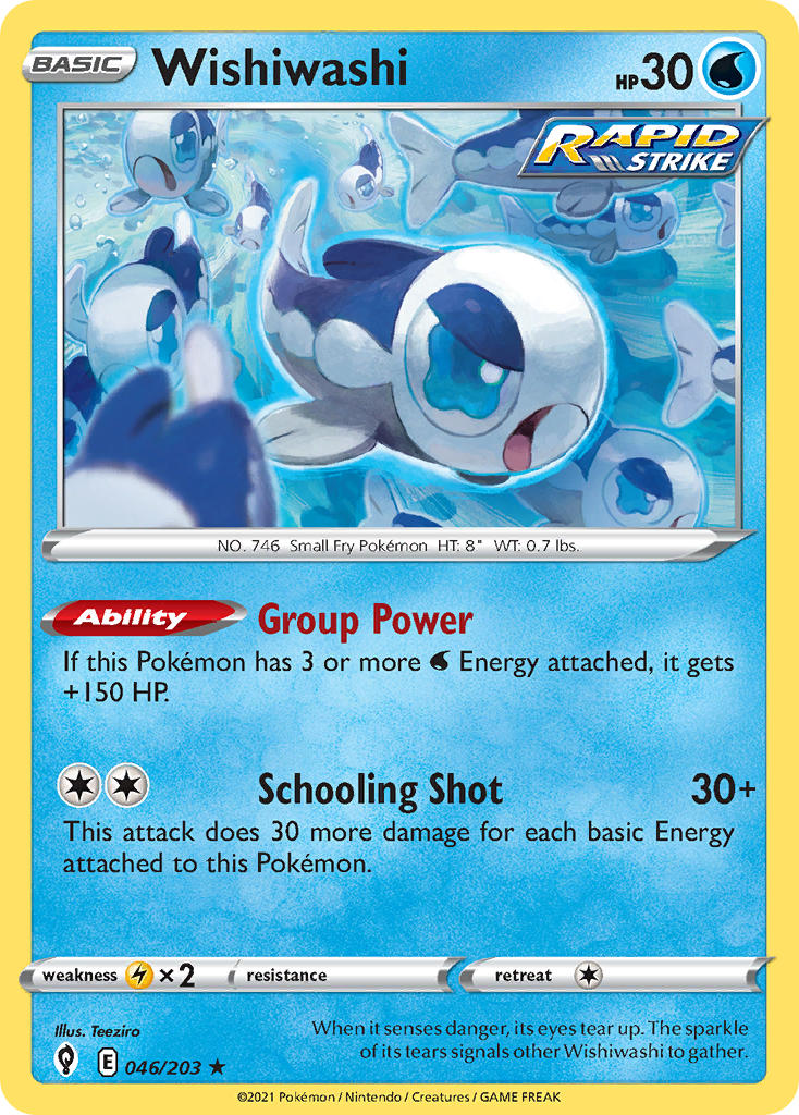 (046/203) Pokemon TCG Evolving Skies Single: Wishiwashi Rare
