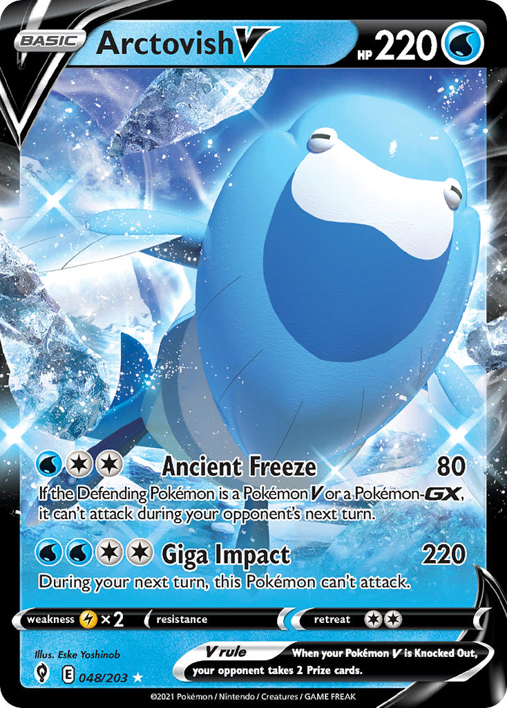 (048/203) Pokemon TCG Evolving Skies Single: Arctovish V Ultra Rare