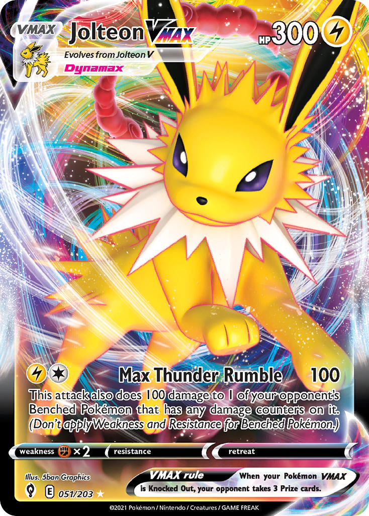 (051/203) Pokemon TCG Evolving Skies Single: Jolteon VMAX Ultra Rare