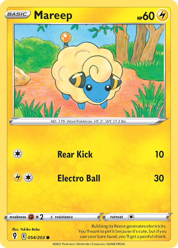 (054/203) Pokemon TCG Evolving Skies Single: Mareep Common