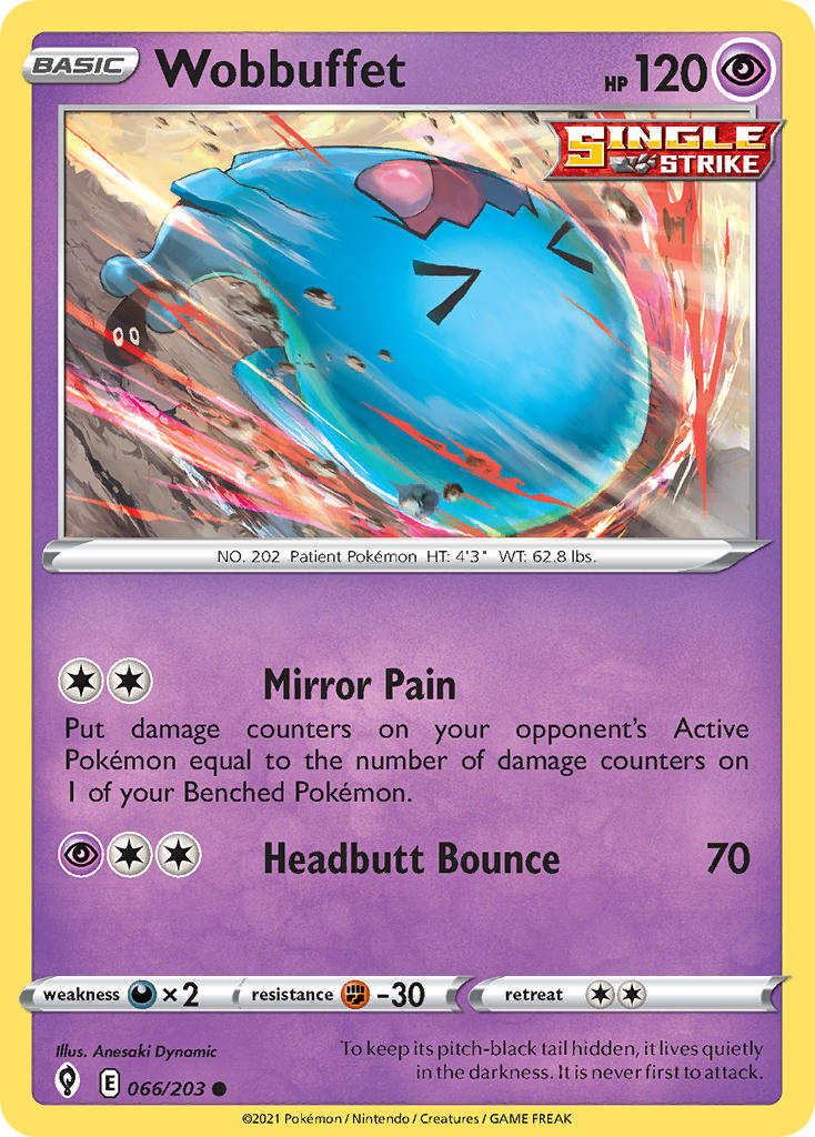 (066/203) Pokemon TCG Evolving Skies Single: Wobbuffet Common