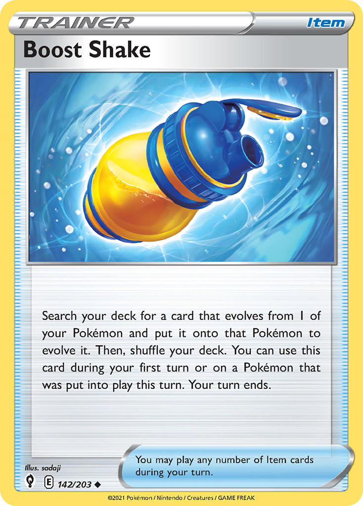 (142/203) Pokemon TCG Evolving Skies Single: Boost Shake Reverse Holo Uncommon